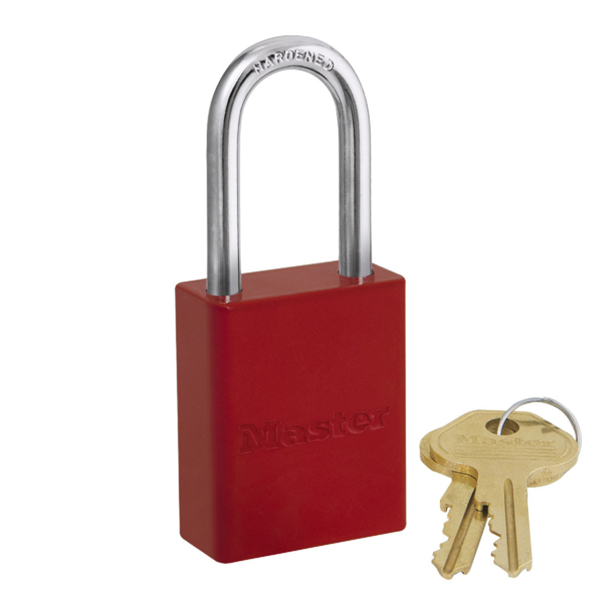 Master Lock® Red Aluminum 5 Pin Tumbler Padlock Boron Alloy Shackle