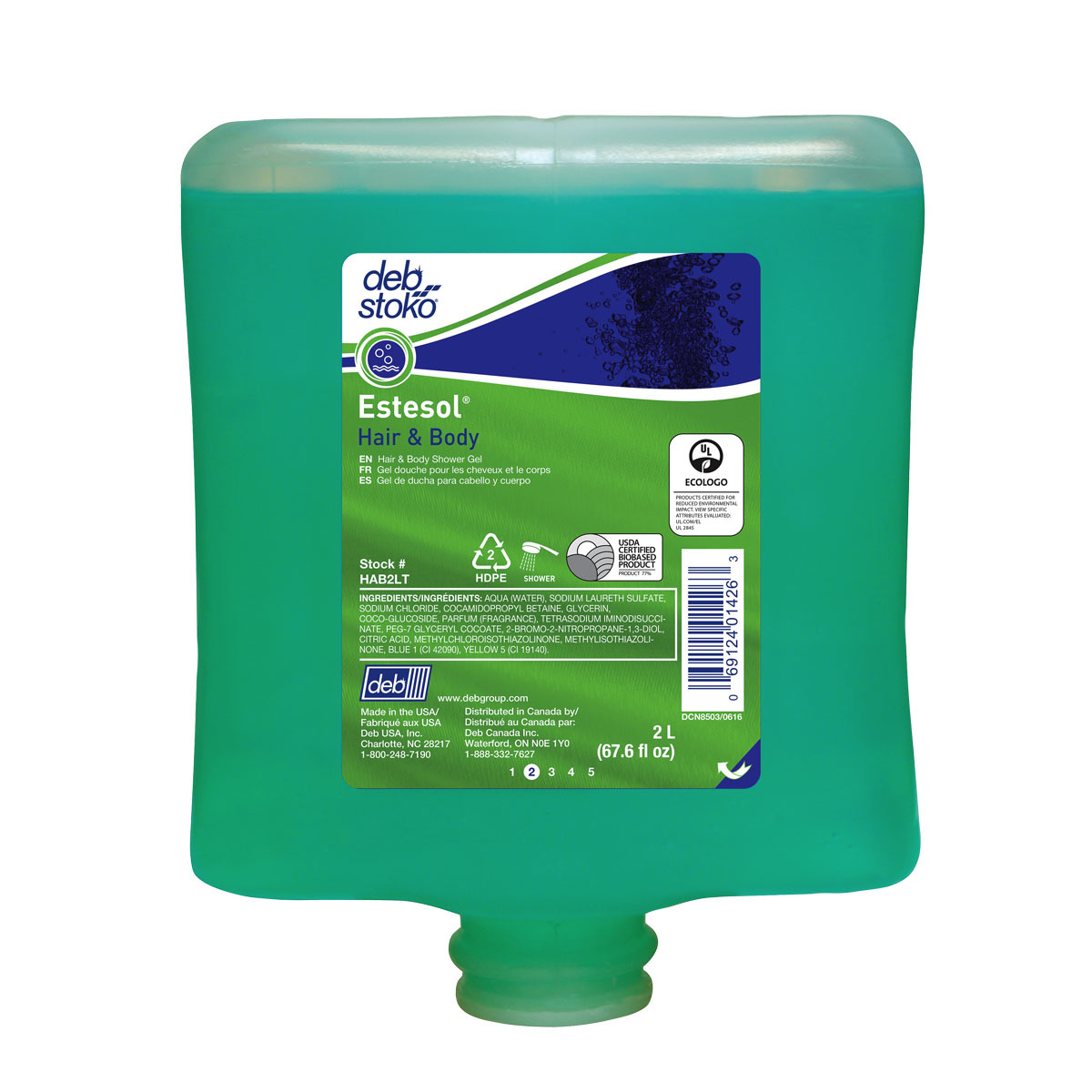 Deb 2 Liter Refill Aqua Estesol Scented Skin Cleaner. D63HAB2LT for sale online at autumn supply
