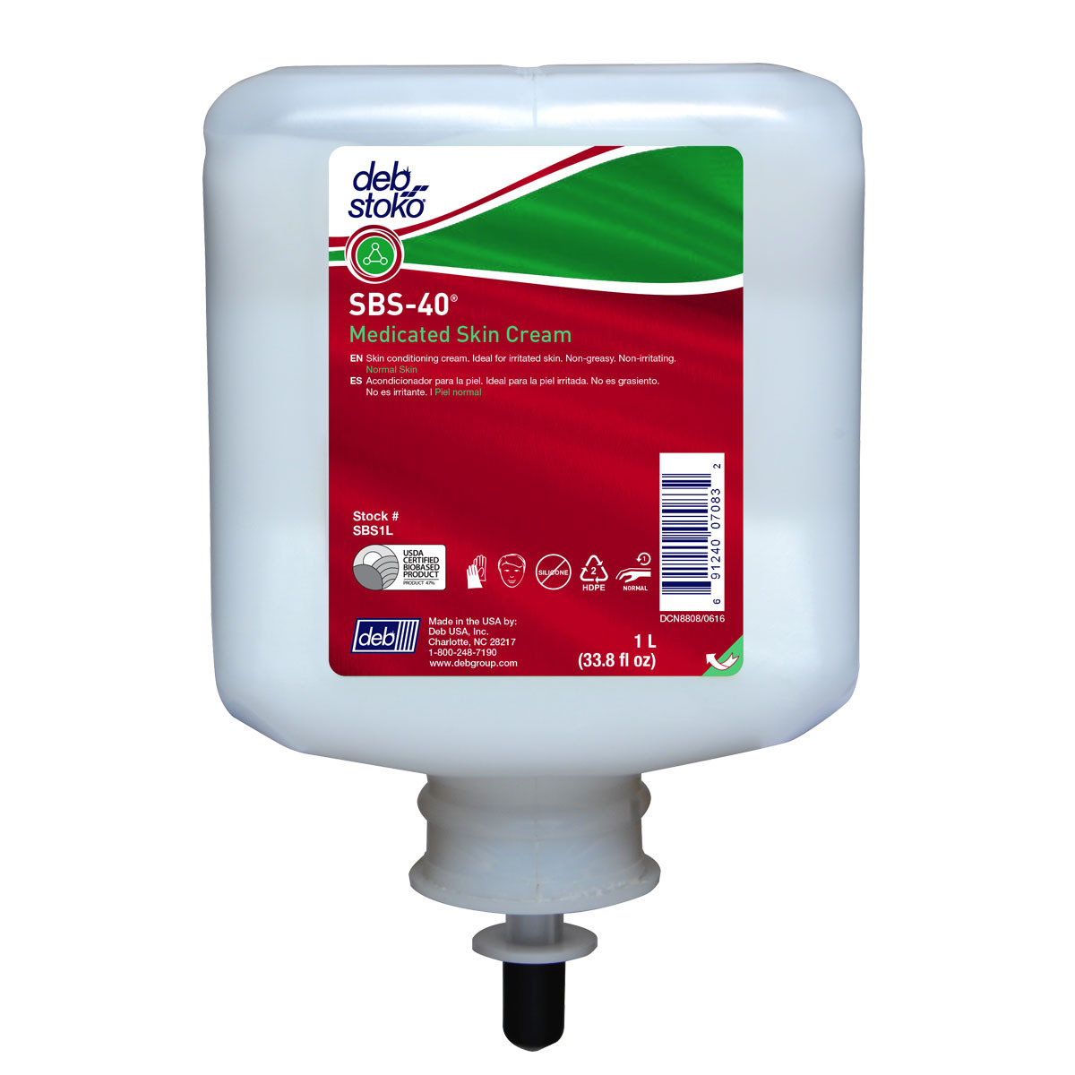 Deb 1 Liter Refill White SBS® 40 Scented Skin Care Cream (Availability restrictions apply.)