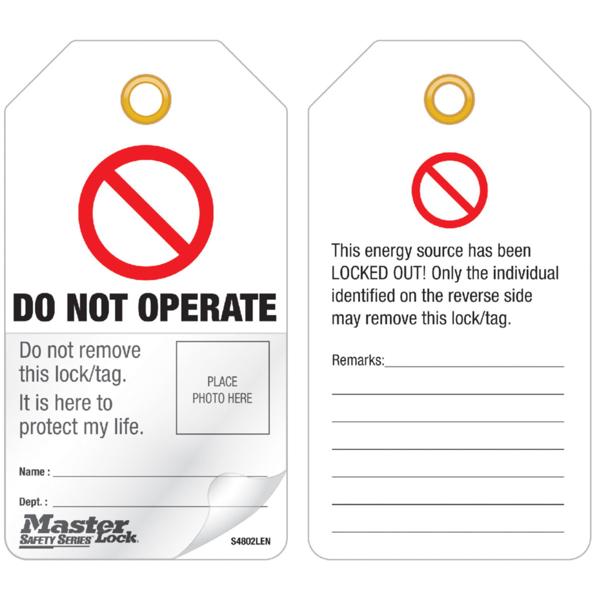 Master Lock White Polypropylene Safety Tag DO NOT OPE M19S4802LEN for sale online at autumn supply