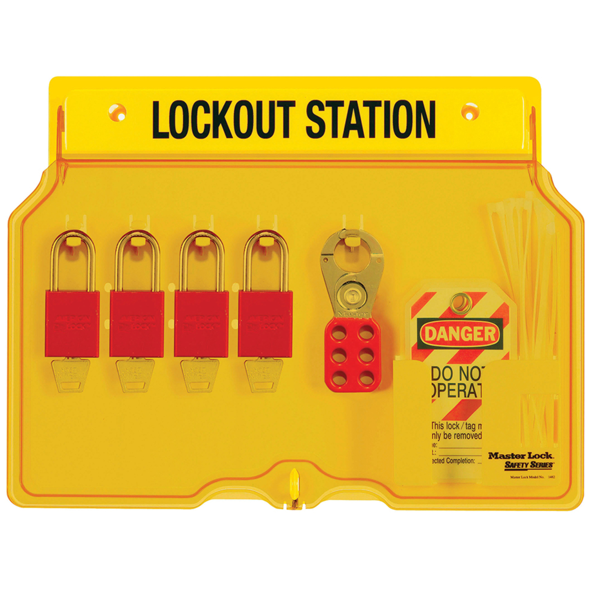 Master Lock Yellow Anodized Aluminum Wall Mount Padlo M191482BP1106 for sale online at autumn supply