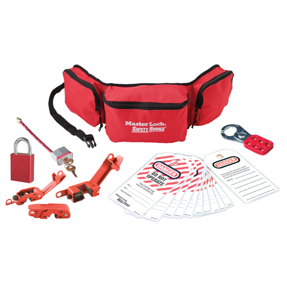 Master Lock® Red Thermoplastic Zenex™ Personal Lockout Pouch Kit