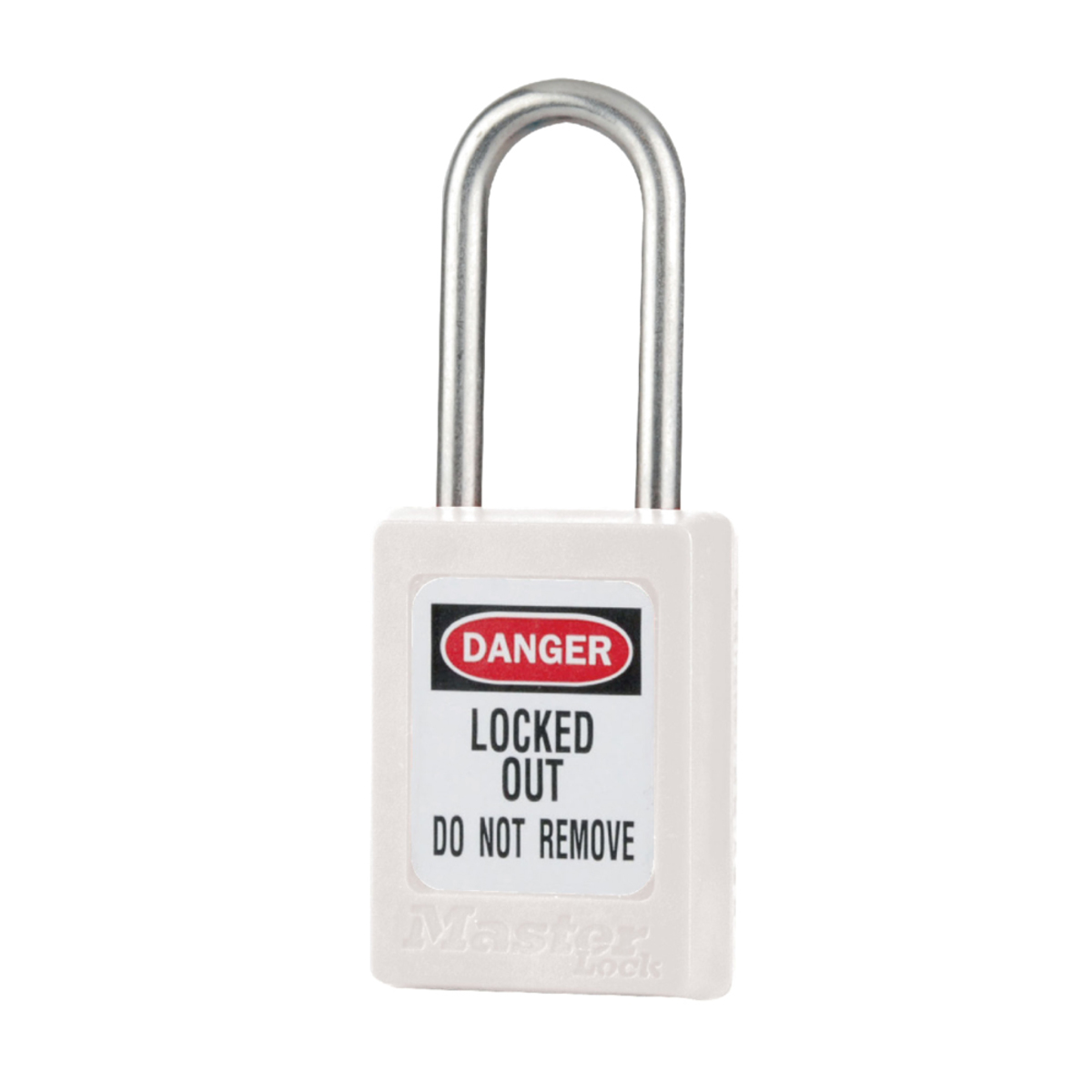 Master Lock® White Thermoplastic Zenex™ 6 Pin Tumbler Padlock Stainless Steel Shackle