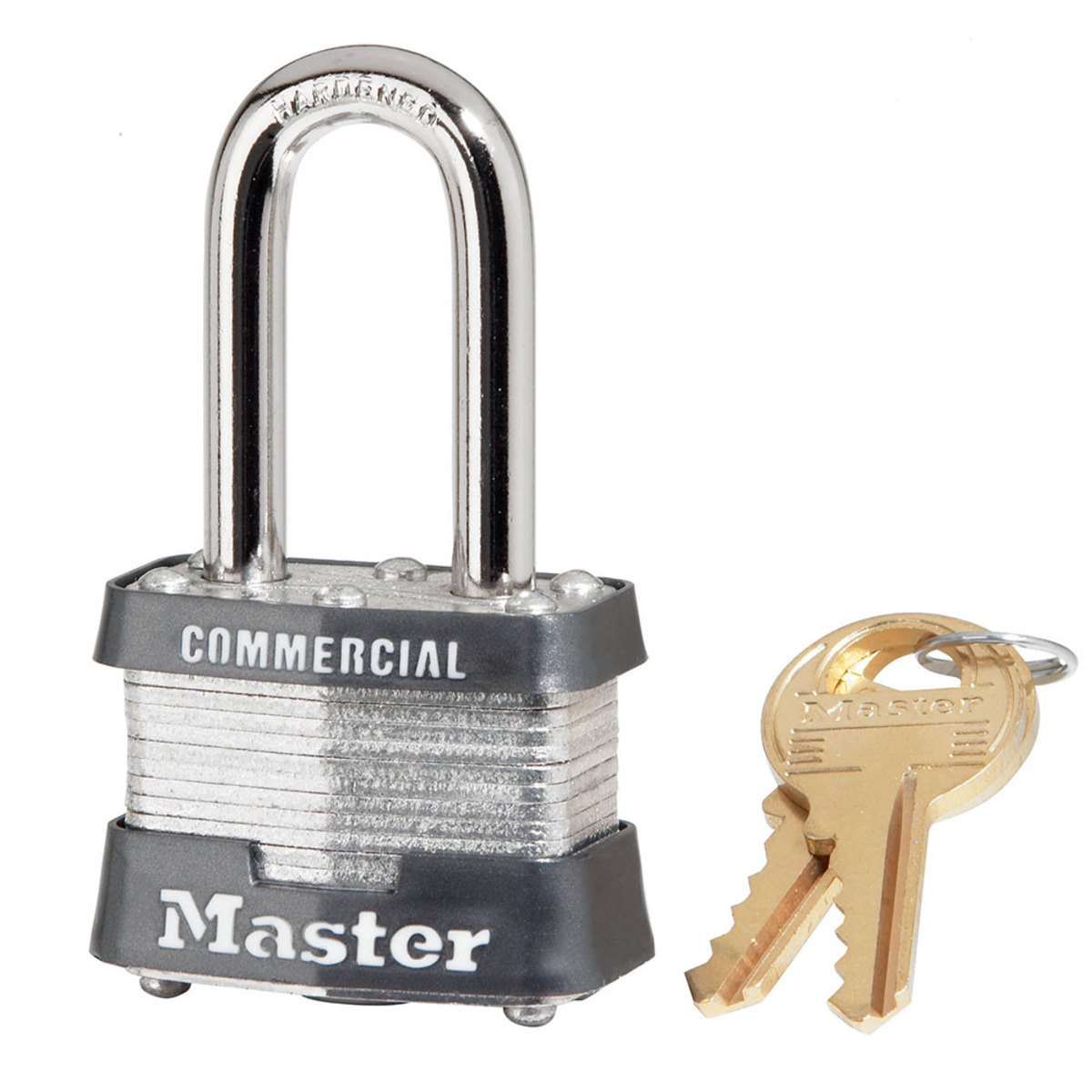 Master Lock® Silver Laminated Steel General Security Padlock Hardened Steel Shackle