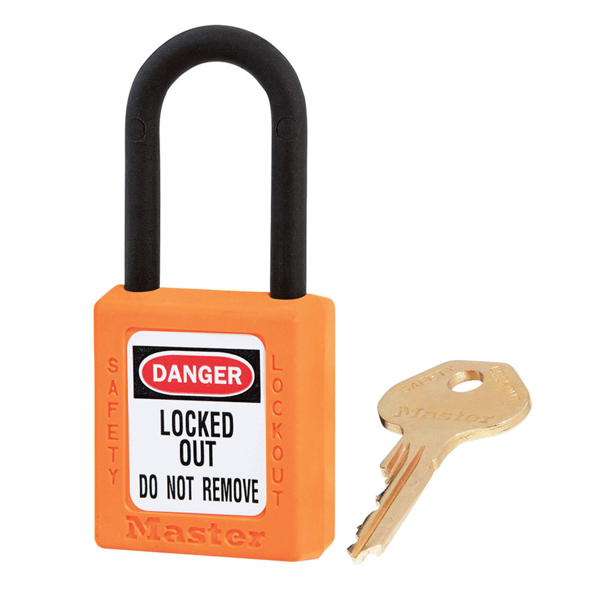 Master Lock® Orange Thermoplastic Zenex™ 6 Pin Tumbler Padlock Nylon Shackle