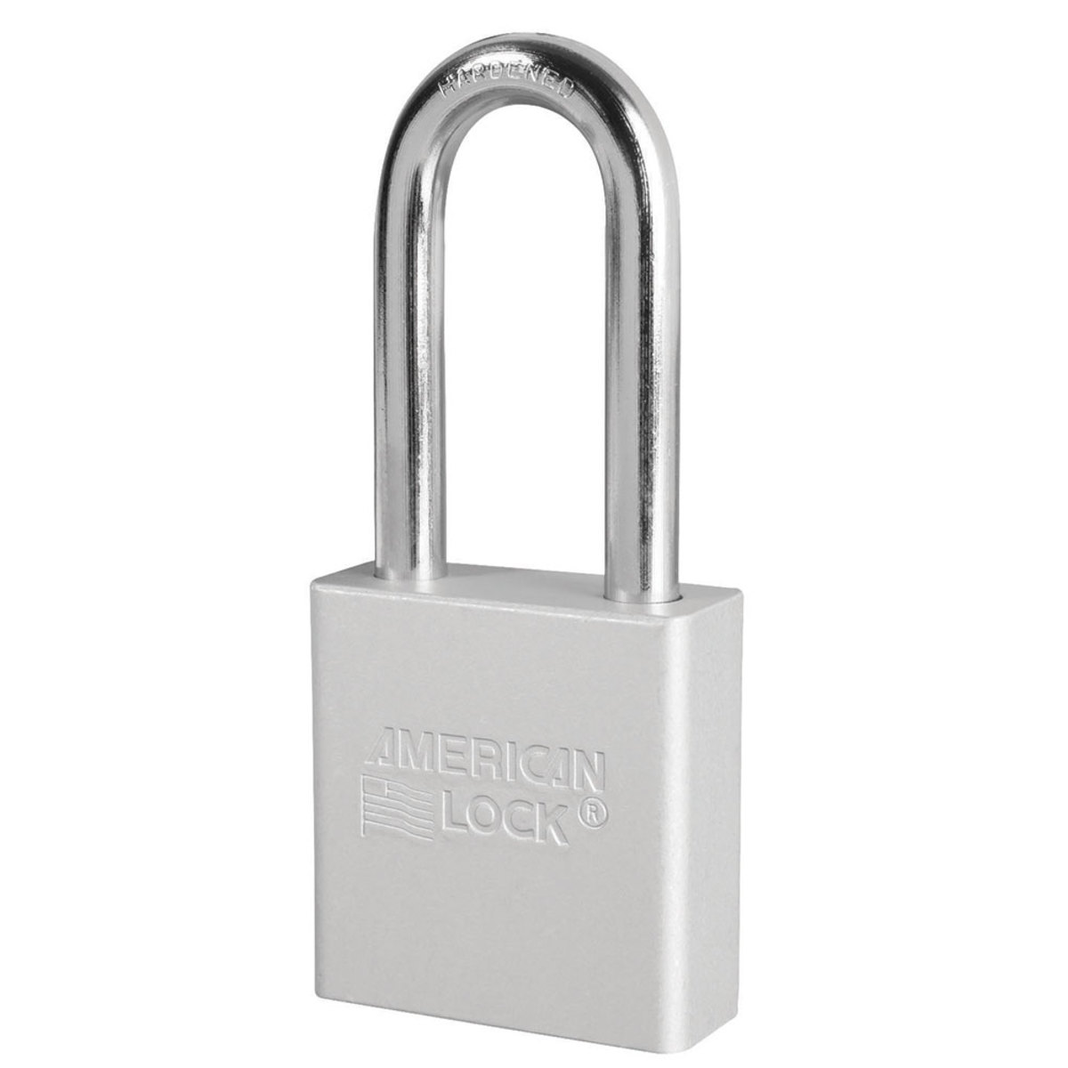 American Lock® Silver Anodized Aluminum High Security Padlock Boron Alloy Shackle