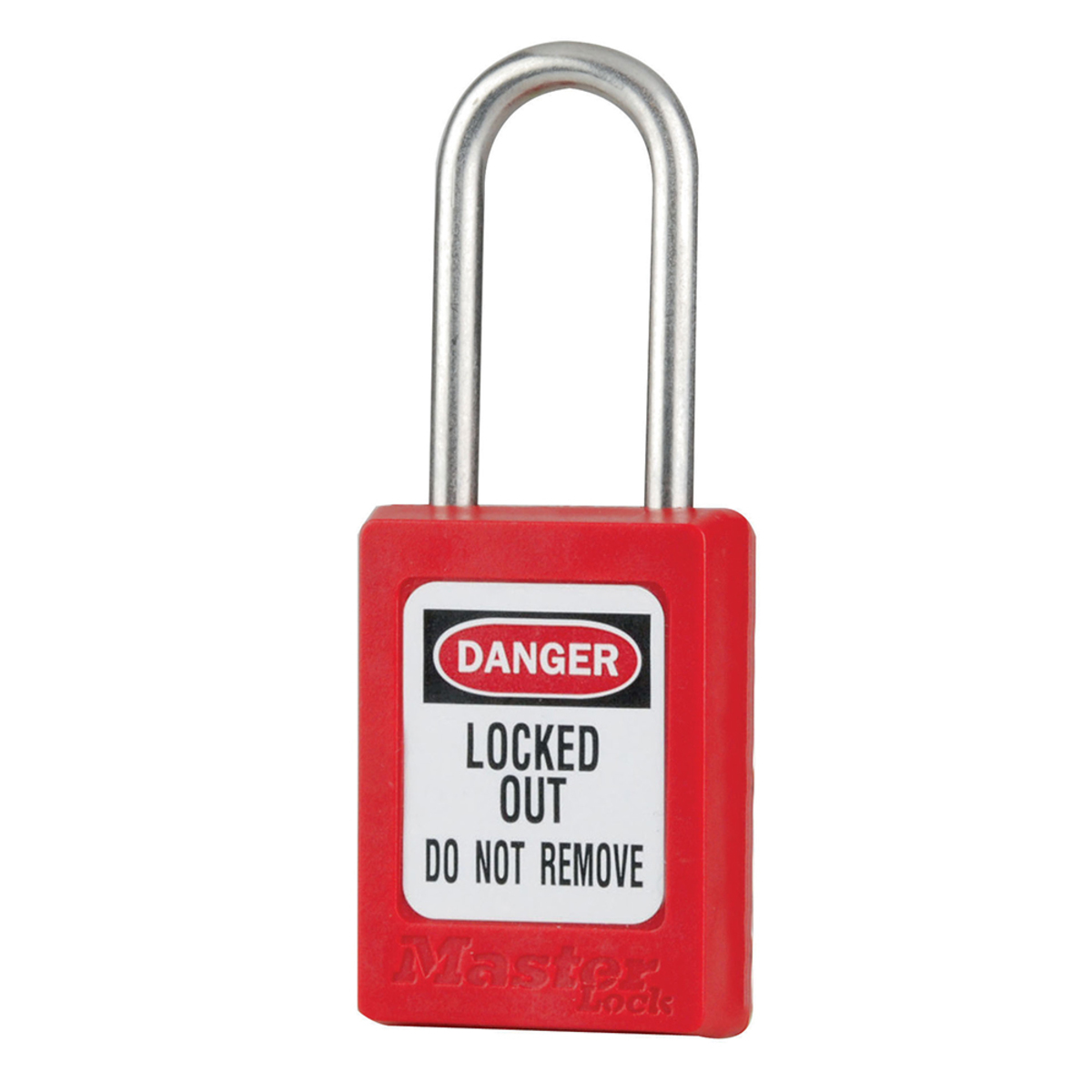 Master Lock® Red Thermoplastic Zenex™ 6 Pin Tumbler Padlock Stainless Steel Shackle