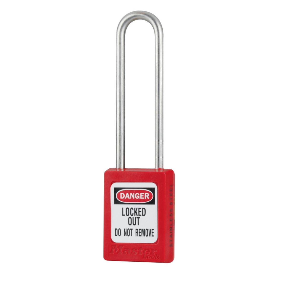 Master Lock® Red Thermoplastic Zenex™ 6 Pin Tumbler Padlock Stainless Steel Shackle