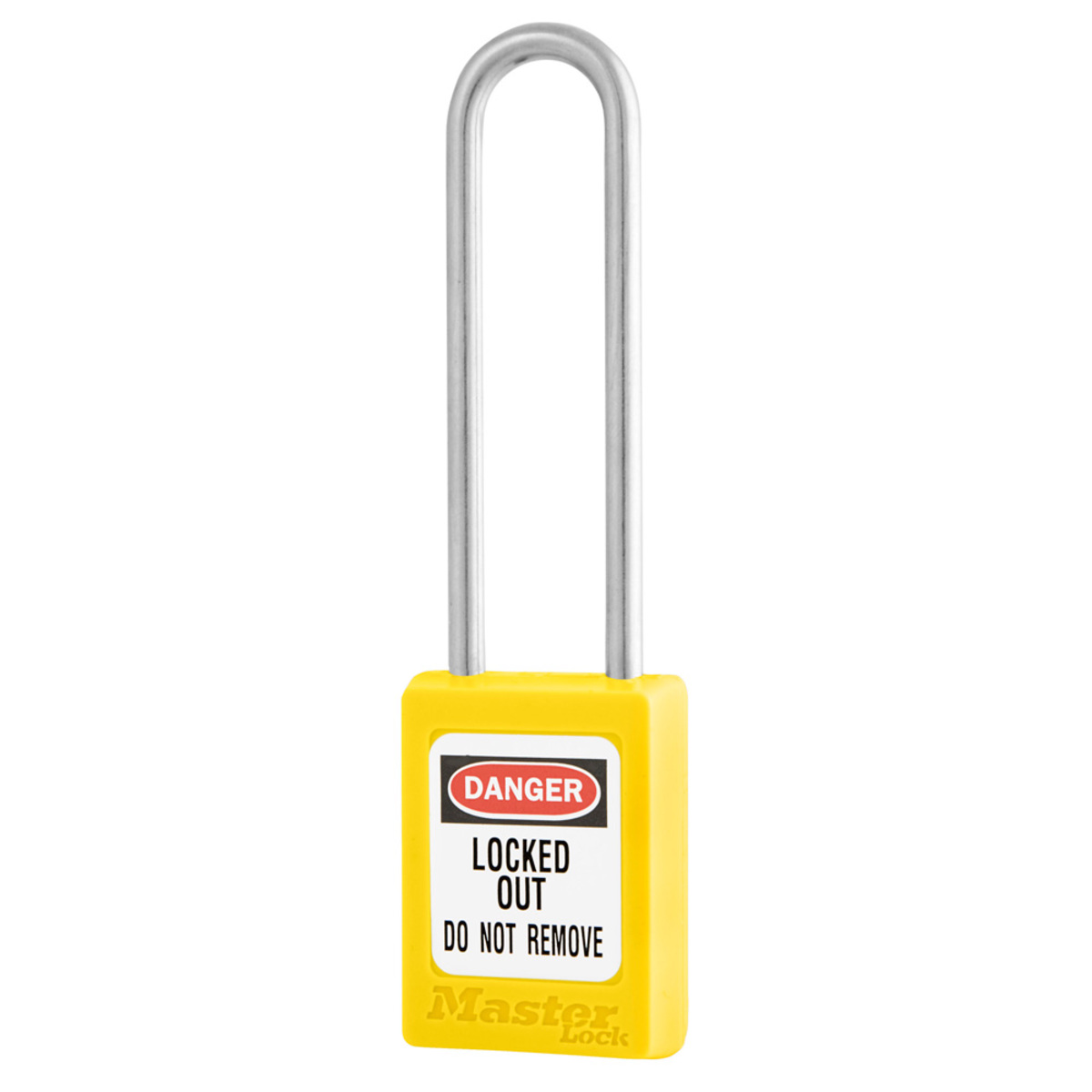 Master Lock® Yellow Thermoplastic Zenex™ 6 Pin Tumbler Padlock Stainless Steel Shackle