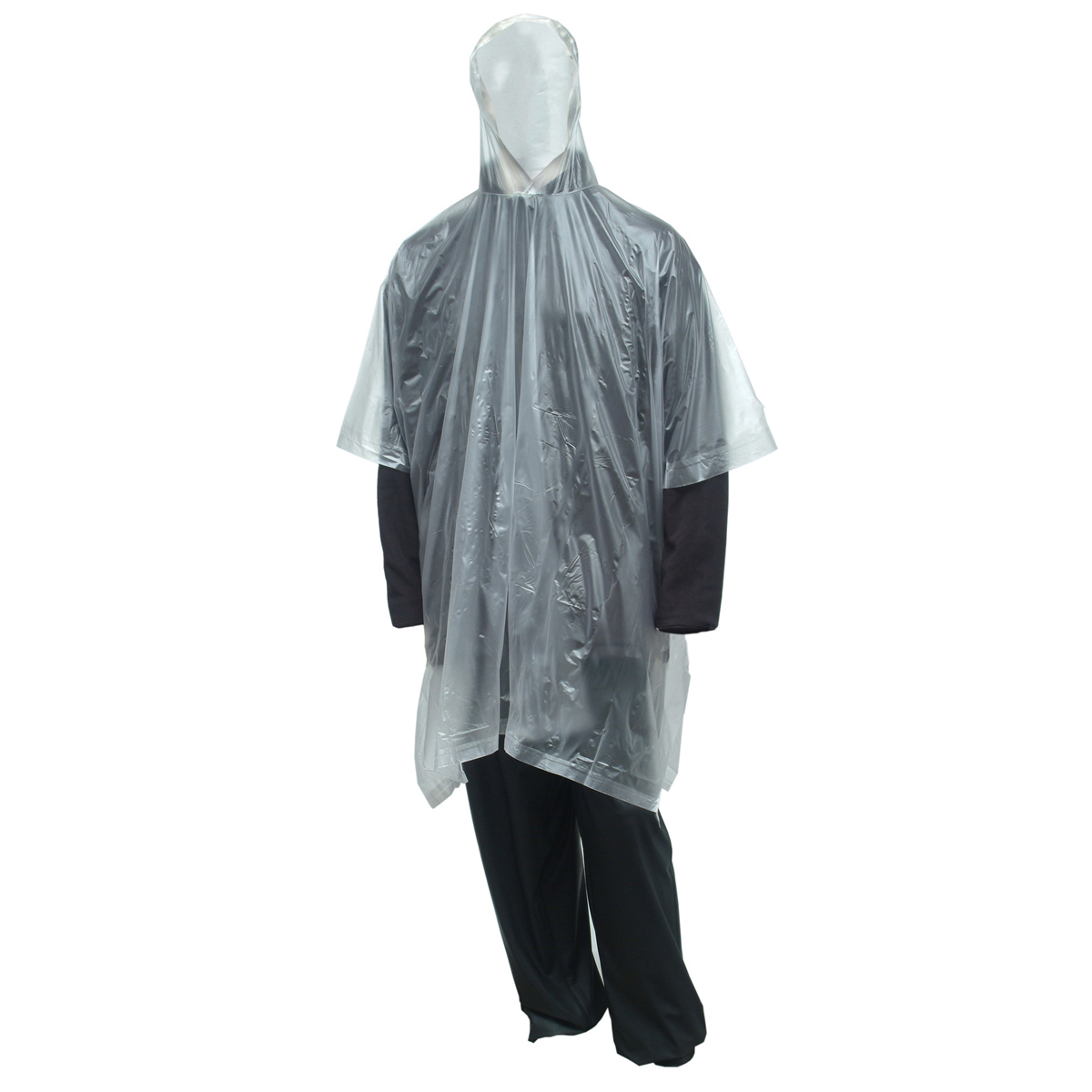 Tingley One Size Fits All Clear .10 mm PVC Waterproof Rain Poncho With Side Snap