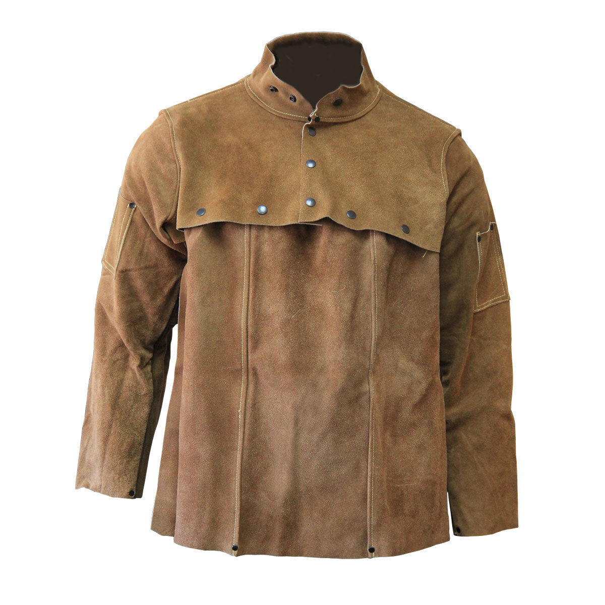 Chicago Protective Apparel Large Rust Leather Cape Sleeve With Bib With Snap Closure Chicago Protective Apparel Large Rust Leather Cape Sleeve With Bib With Snap Closure