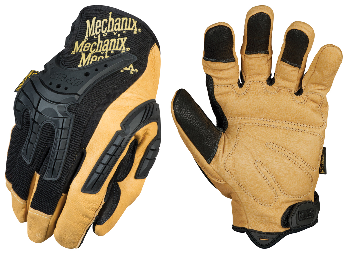Mechanix Wear® Size 9 Black And Brown CG Heavy Duty Leather Full Finger Mechanics Gloves With Hook And Loop Cuff