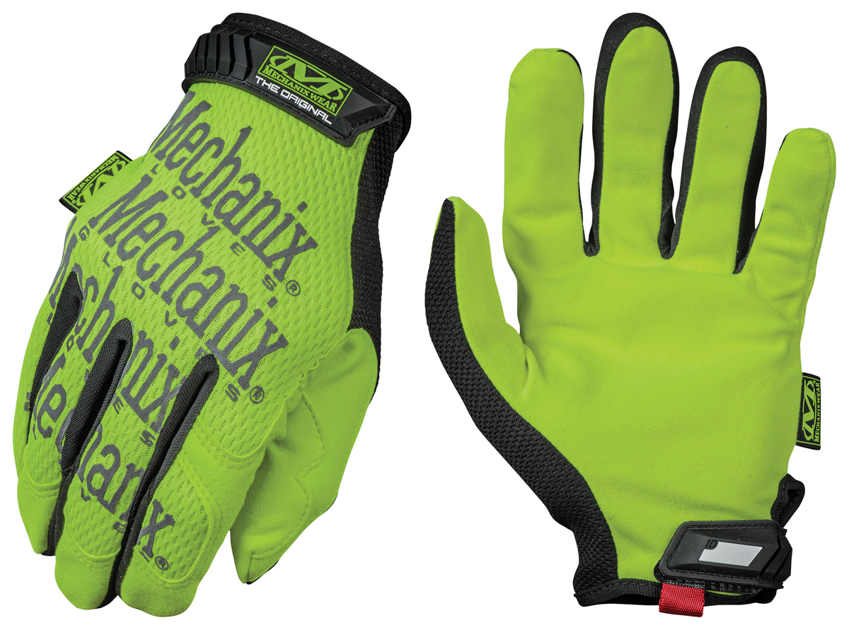 Mechanix Wear® Size 10 Hi-Viz Yellow Original® Synthetic Leather And TrekDry® Full Finger Mechanics Gloves With Hook And Loop Cu