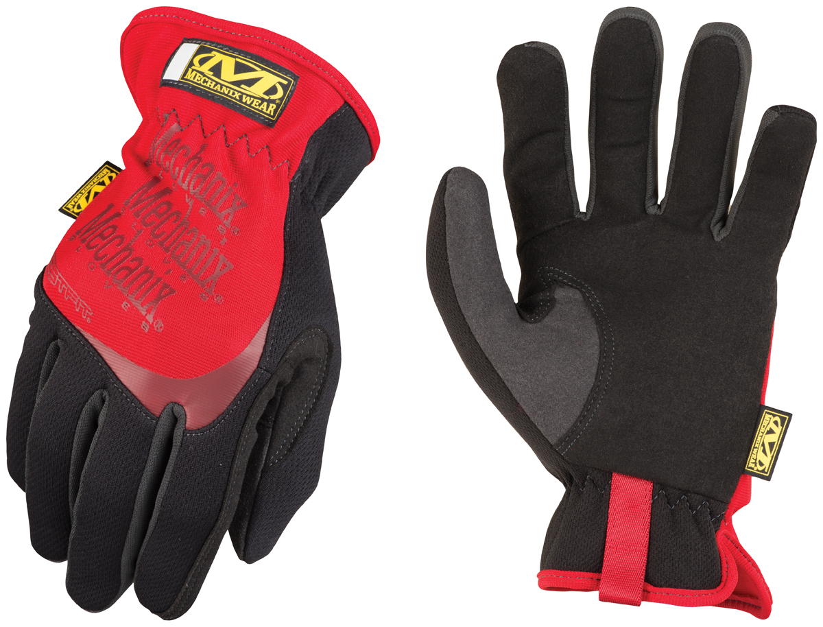 Mechanix Wear® Size 10 Black And Red FastFit® Synthetic Leather And TrekDry® Full Finger Mechanics Gloves With Elastic Cuff
