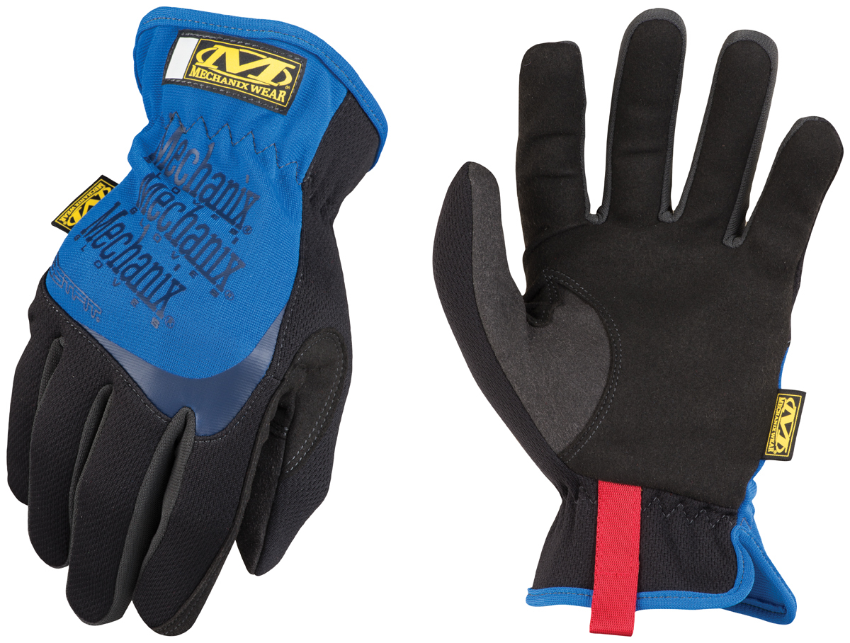 Mechanix Wear® Size 10 Black And Blue FastFit® Synthetic Leather And TrekDry® Full Finger Mechanics Gloves With Elastic Cuff