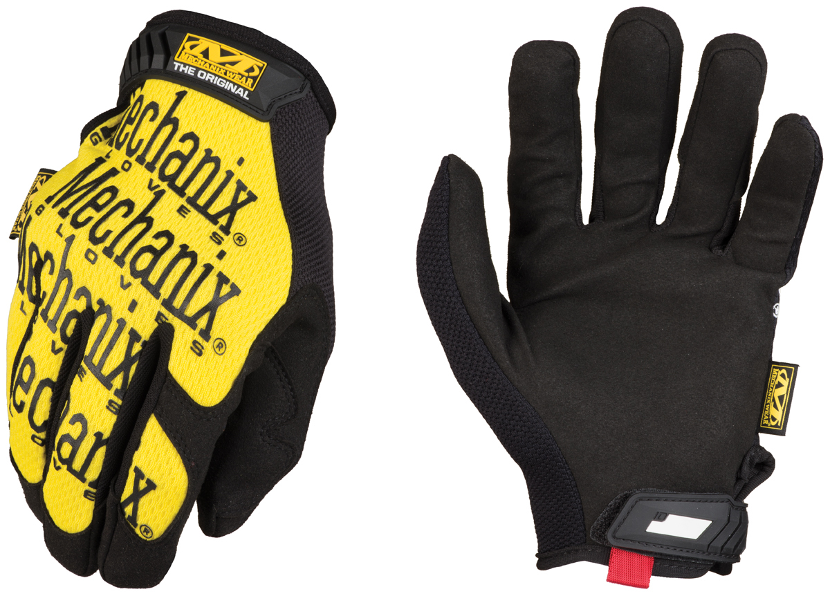 Mechanix Wear® Size 10 Black And Yellow The Original® Synthetic Leather And TrekDry® Full Finger Mechanics Gloves With Hook And