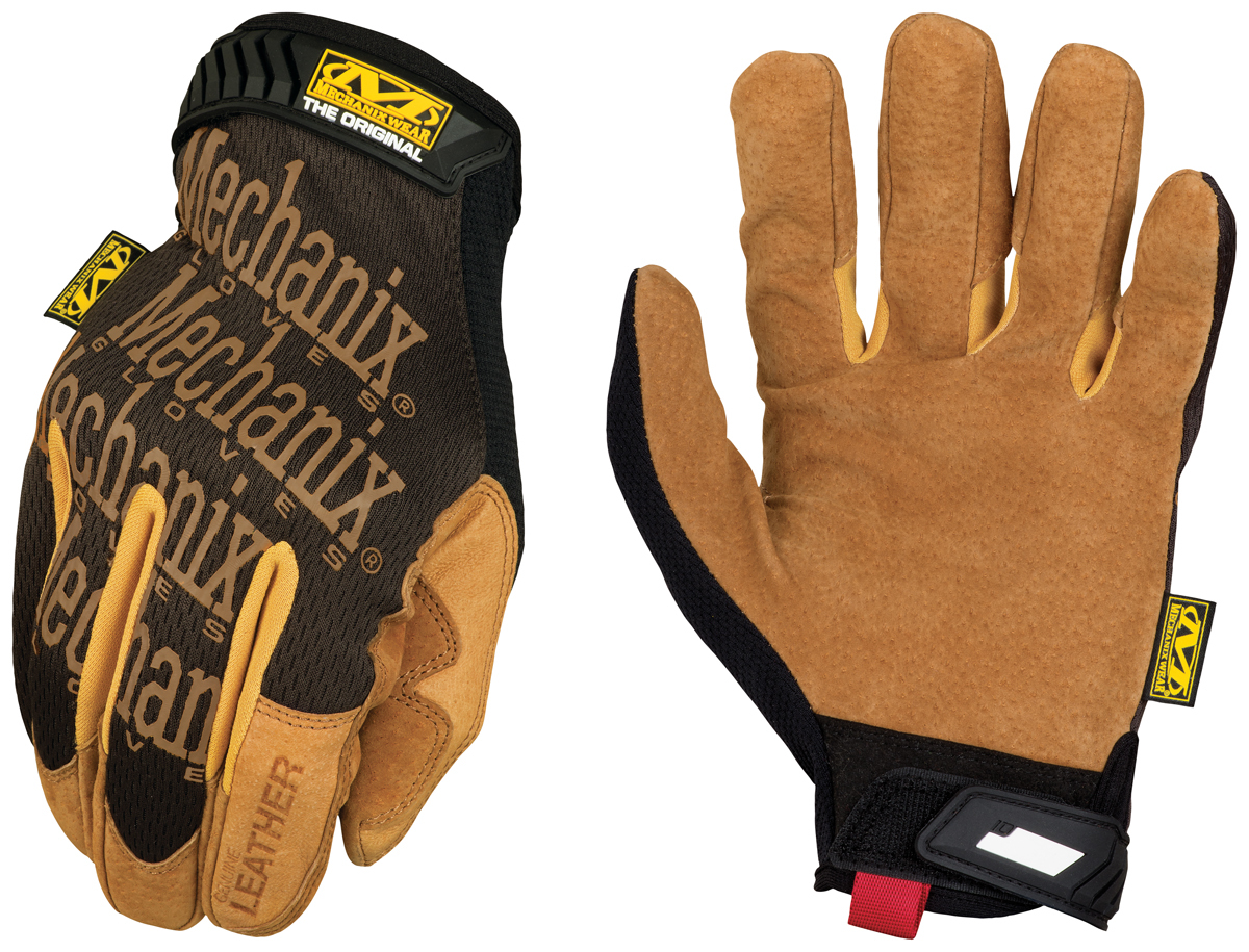 Mechanix Wear® Size 10 Tan And Brown Leather Original® Leather Full Finger Mechanics Gloves With Hook And Loop Cuff