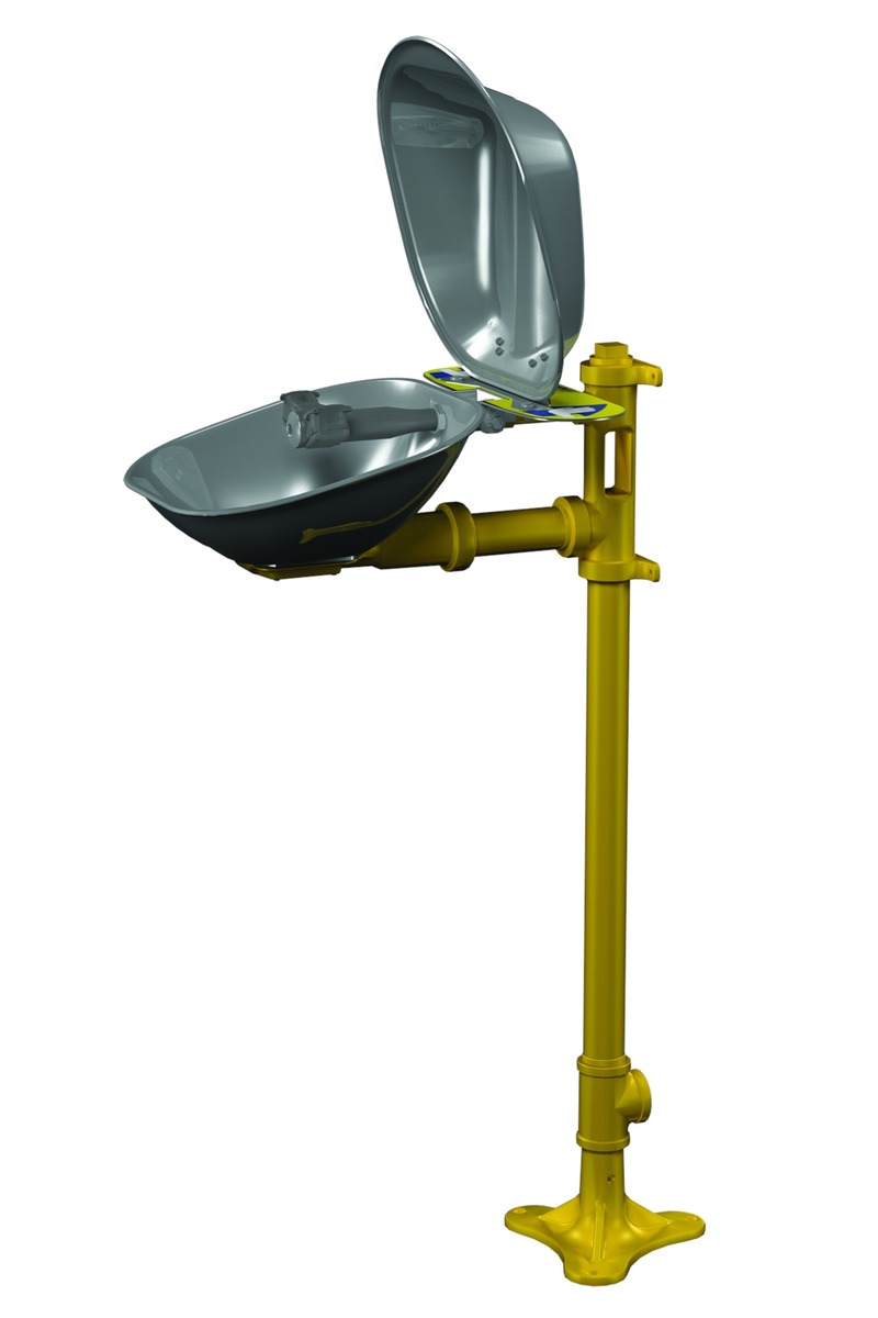 Bradley Halo Pedestal Mounted Eye Wash Station Stainl B75S19214DC for sale online at autumn supply