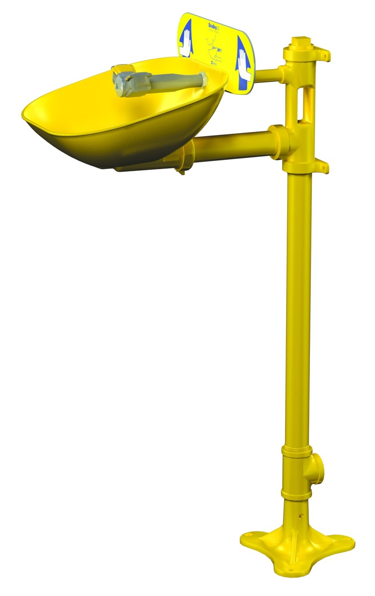 Bradley Halo Pedestal Mounted EyeFace Wash Station Pl B75S19214EW for sale online at autumn supply
