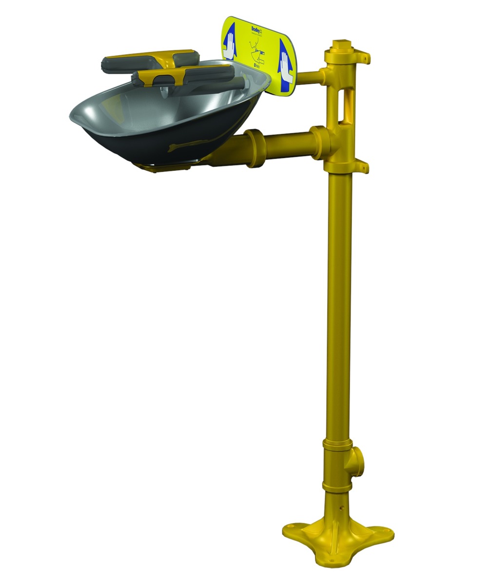 Bradley® Halo™ Pedestal Mounted Eye/Face Wash Station Stainless Steel Bowl