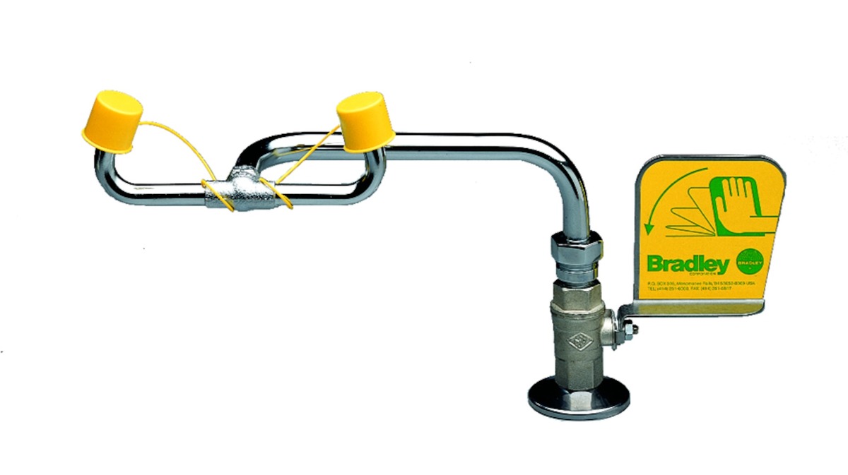 Bradley® Deck Mounted Eye Wash Station Stainless Steel Bowl Bradley® Deck Mounted Eye Wash Station Stainless Steel Bowl