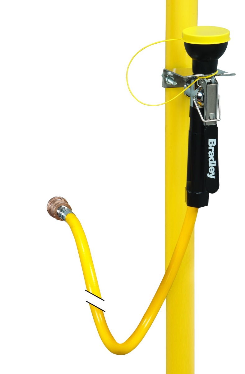 Bradley Wall Mounted Drench Hose Yellow Thermoplastic B75S19-430A for sale online at autumn supply