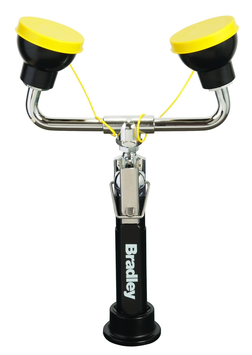 Bradley Dual Head Deck Mounted Drench Hose Dual Spray B75S19-460EFW for sale online at autumn supply