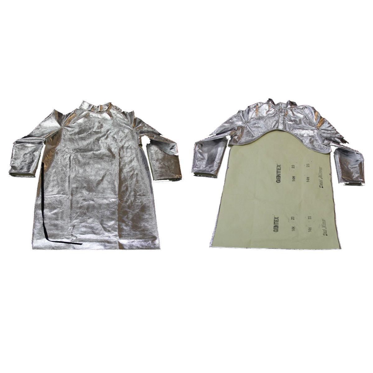 Chicago Protective Apparel Large Silver Aluminized Para-Aramid Blend Heat Resistant Open Back Coat