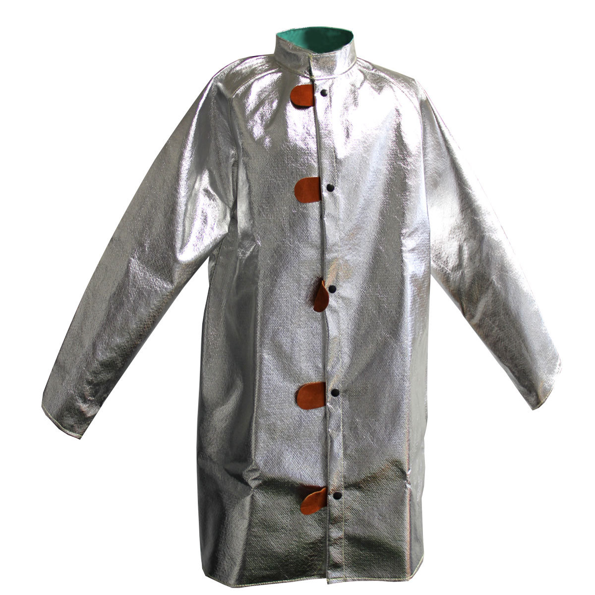 Chicago Protective Apparel Large Silver Aluminized Carbon Para-Aramid Blend Heat Resistant Coat