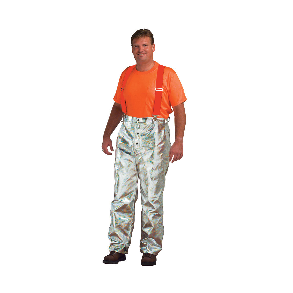 Chicago Protective Apparel Medium Silver Aluminized Para-Aramid Blend Heat Resistant Pants