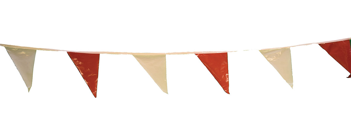 Cortina Safety Products Group 60' Red/White Vinyl Pennant Flag