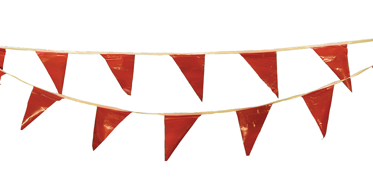 Cortina Safety Products Group 60' Red Vinyl Pennant Flag