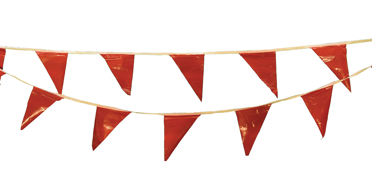 Cortina Safety Products Group 60 Red Vinyl Pennant Fl CTM03-400-60 for sale online at autumn supply