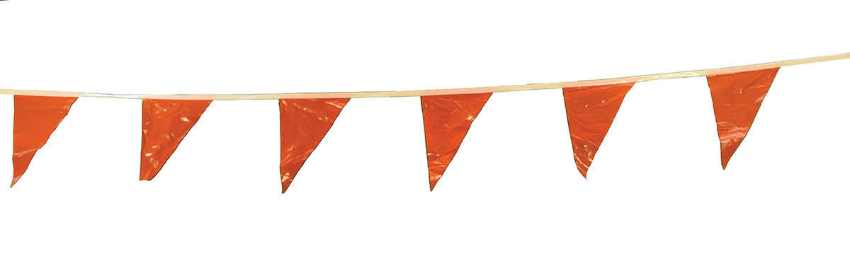 Cortina Safety Products Group 100' Orange Vinyl Pennant Flag