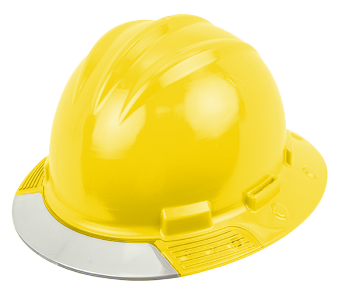 Bullard® Yellow AboveView ™ HDPE Full Brim Hard Hat With Ratchet/4 Point Ratchet Suspension