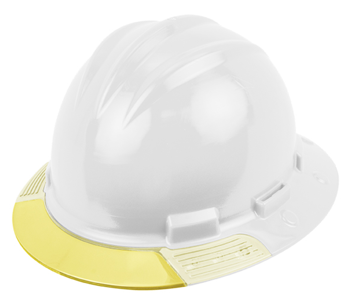 Bullard® White AboveView ™ HDPE Full Brim Hard Hat With Ratchet/4 Point Ratchet Suspension