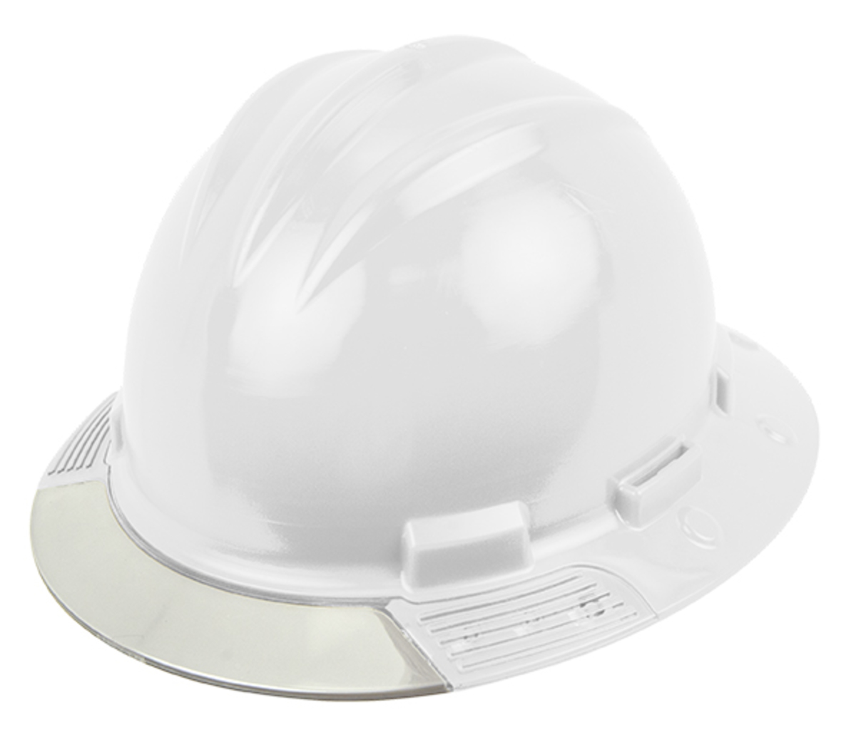 Bullard® White AboveView ™ HDPE Full Brim Hard Hat With Ratchet/4 Point Ratchet Suspension