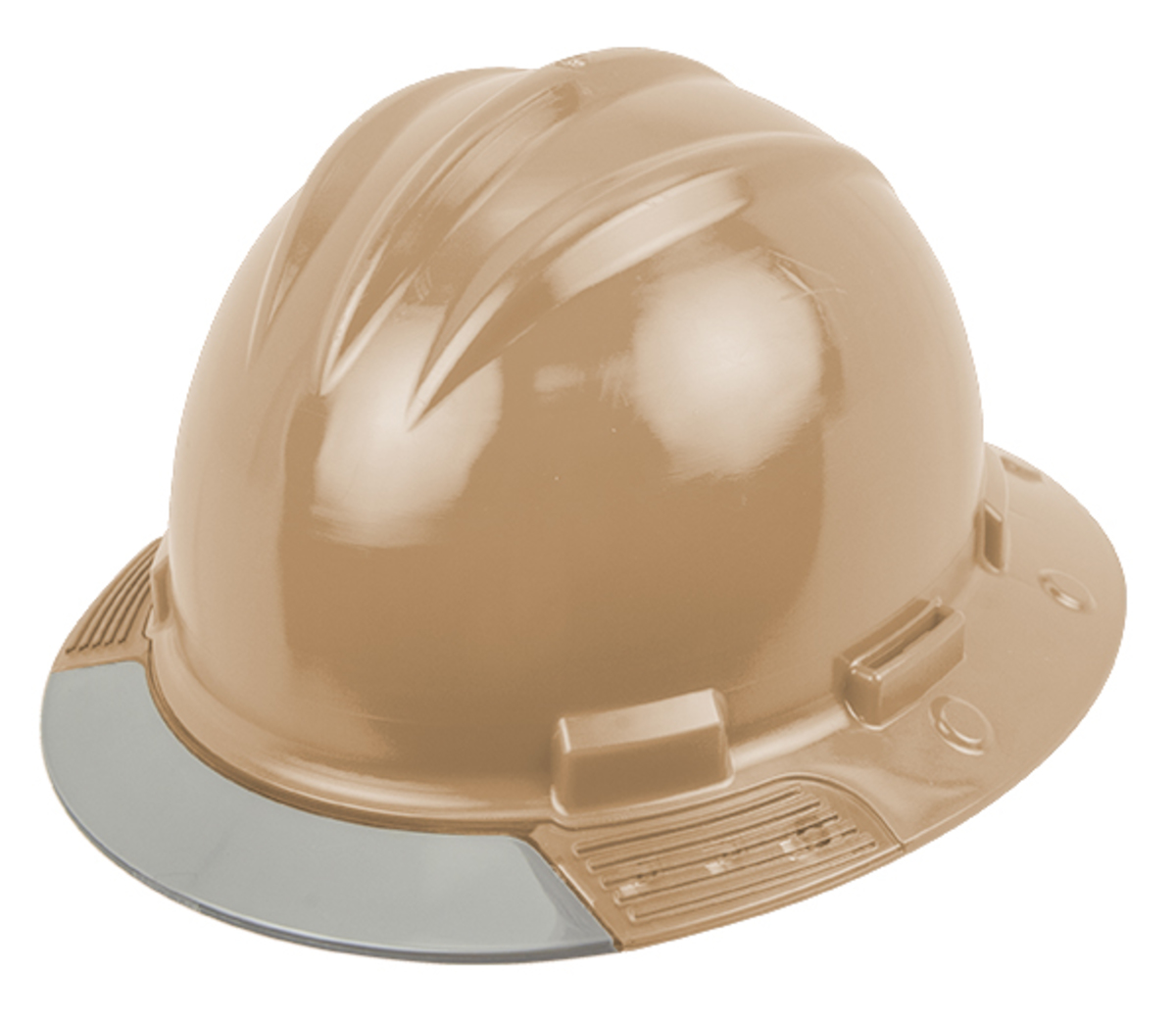 Bullard® Tan AboveView ™ HDPE Full Brim Hard Hat With Ratchet/4 Point Ratchet Suspension