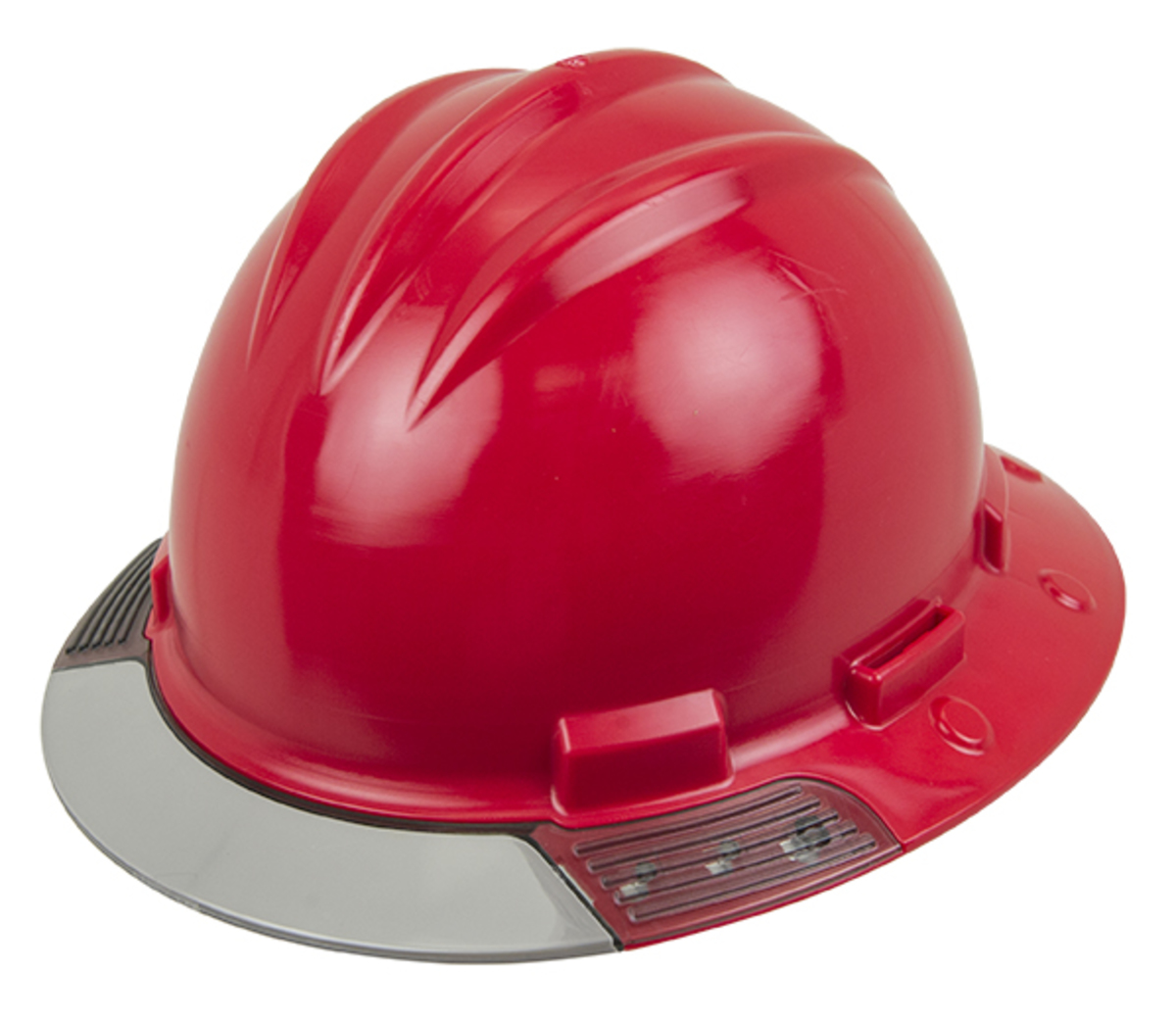 Bullard® Red AboveView ™ HDPE Full Brim Hard Hat With Ratchet/4 Point Ratchet Suspension