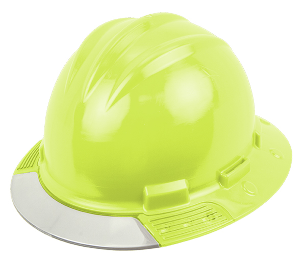 Bullard® Hi-Viz Yellow AboveView ™ HDPE Full Brim Hard Hat With Ratchet/4 Point Ratchet Suspension