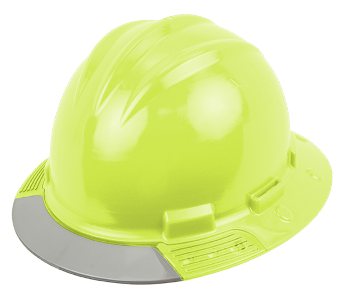 Bullard® Hi-Viz Yellow AboveView ™ HDPE Full Brim Hard Hat With Ratchet/4 Point Ratchet Suspension