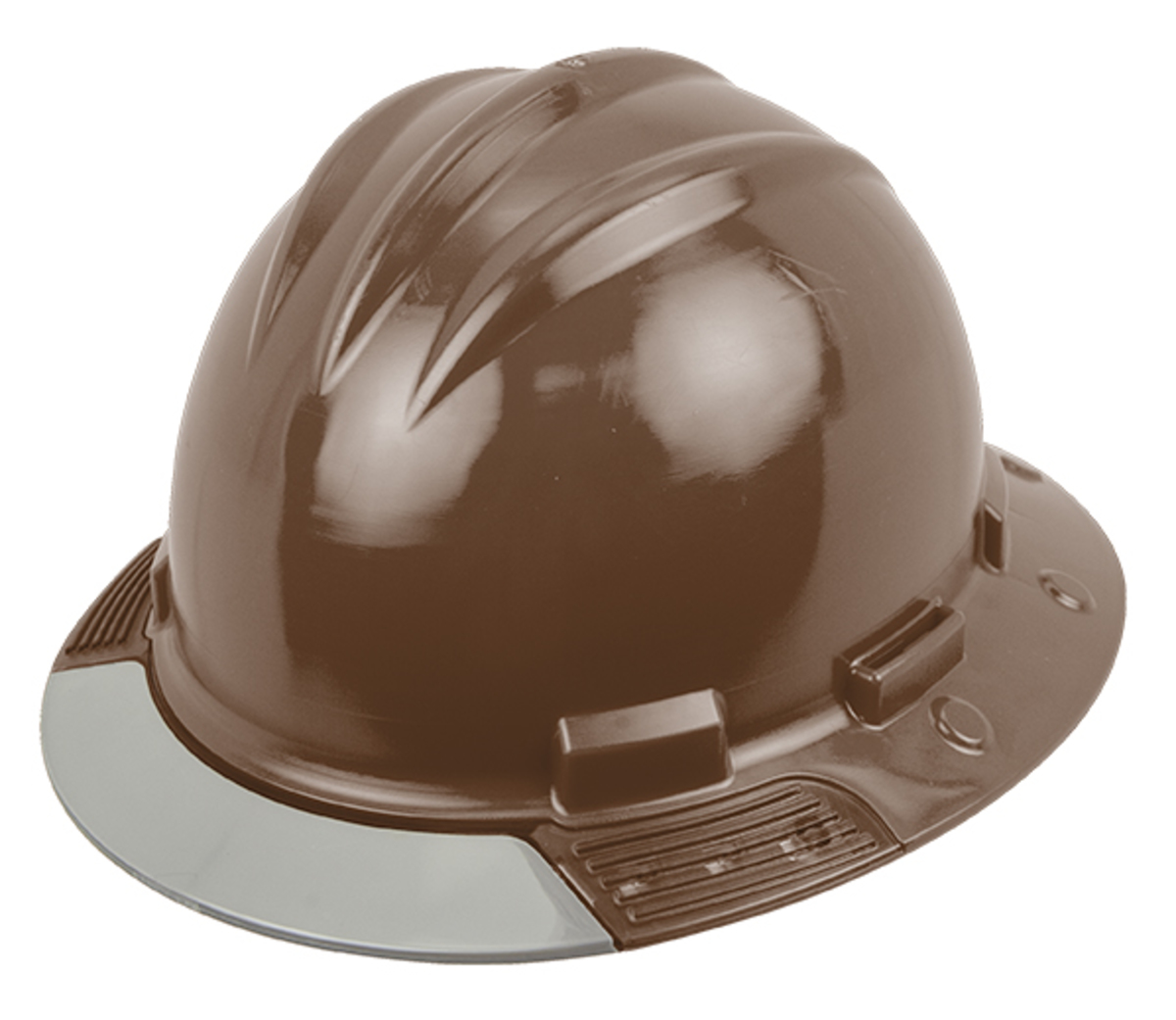 Bullard® Brown AboveView ™ HDPE Full Brim Hard Hat With Ratchet/4 Point Ratchet Suspension