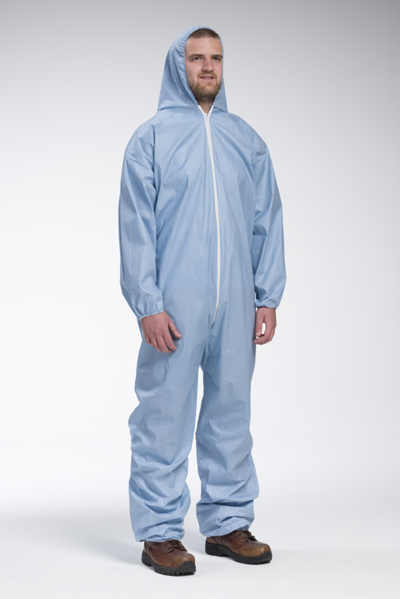 PIP® X-Large Blue Posi-wear® FR™ Polyester Wood Pulp Disposable Coveralls (Availability restrictions apply.)