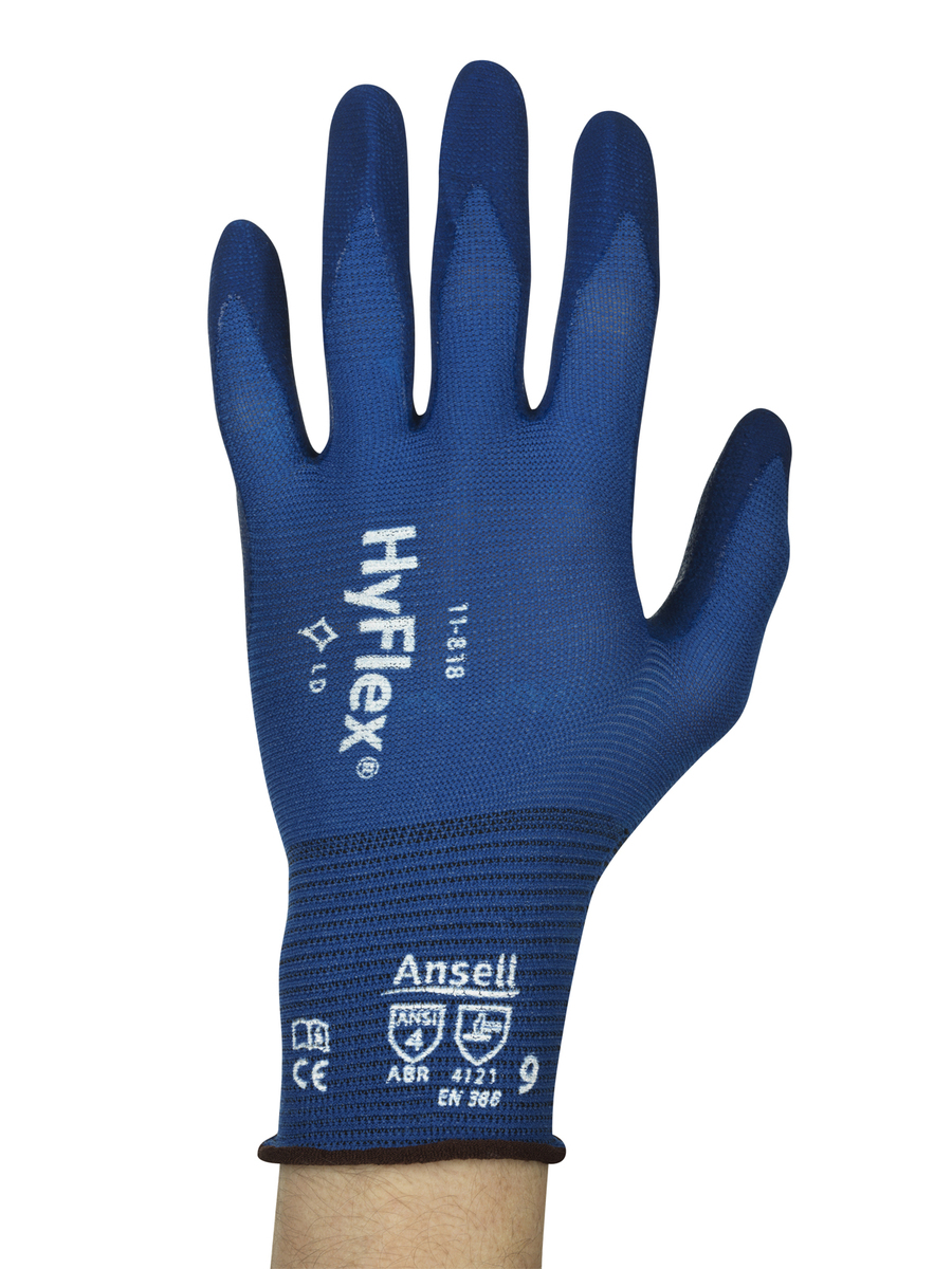 Ansell Size 11 HyFlex® 18 Gauge And Ultra Light Weight Foam Nitrile And FORTIX™ Work Gloves With Blue Nylon And Spandex® Liner A