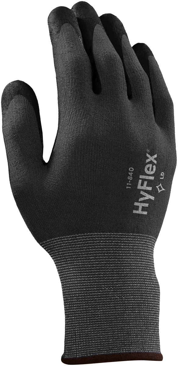 Ansell Size 11 HyFlex® Light Weight Foam Nitrile And FORTIX™ Work Gloves With Black And Gray Nylon And Spandex® Liner And Knit W