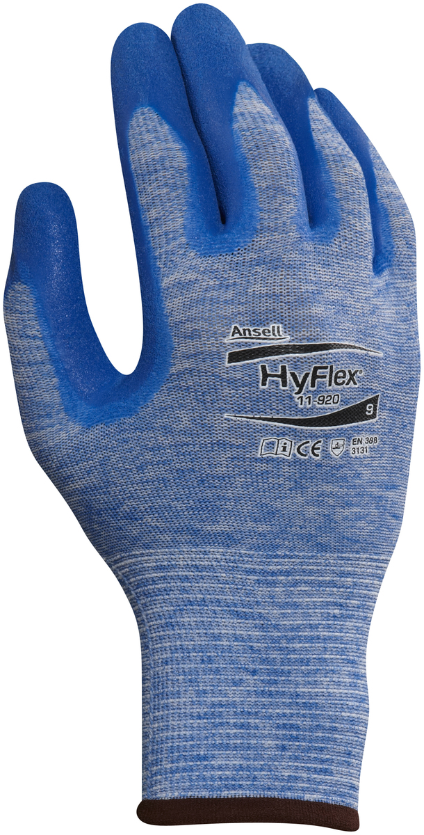Ansell HyFlex® 15 Gauge And Medium Weight Nitrile Work Gloves With Blue Nylon Liner And Knit Wrist