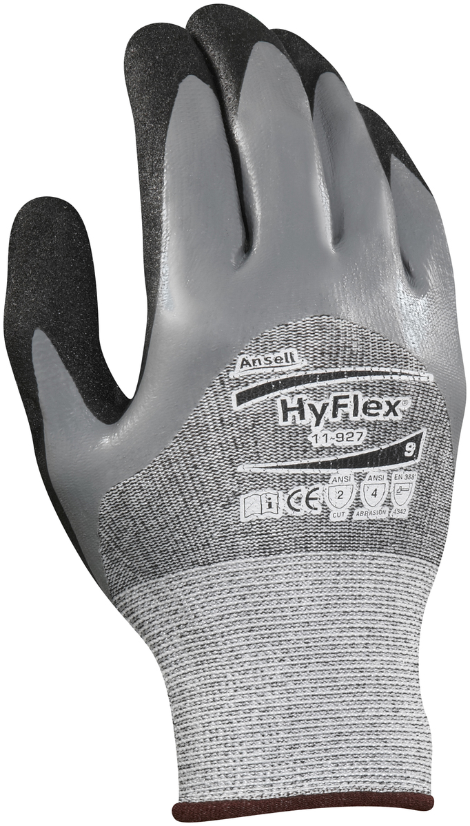Ansell Size 8 HyFlex® 13 Gauge High Performance Polyethylene, Nylon And Spandex Cut Resistant Gloves With Nitrile Three-Quarter