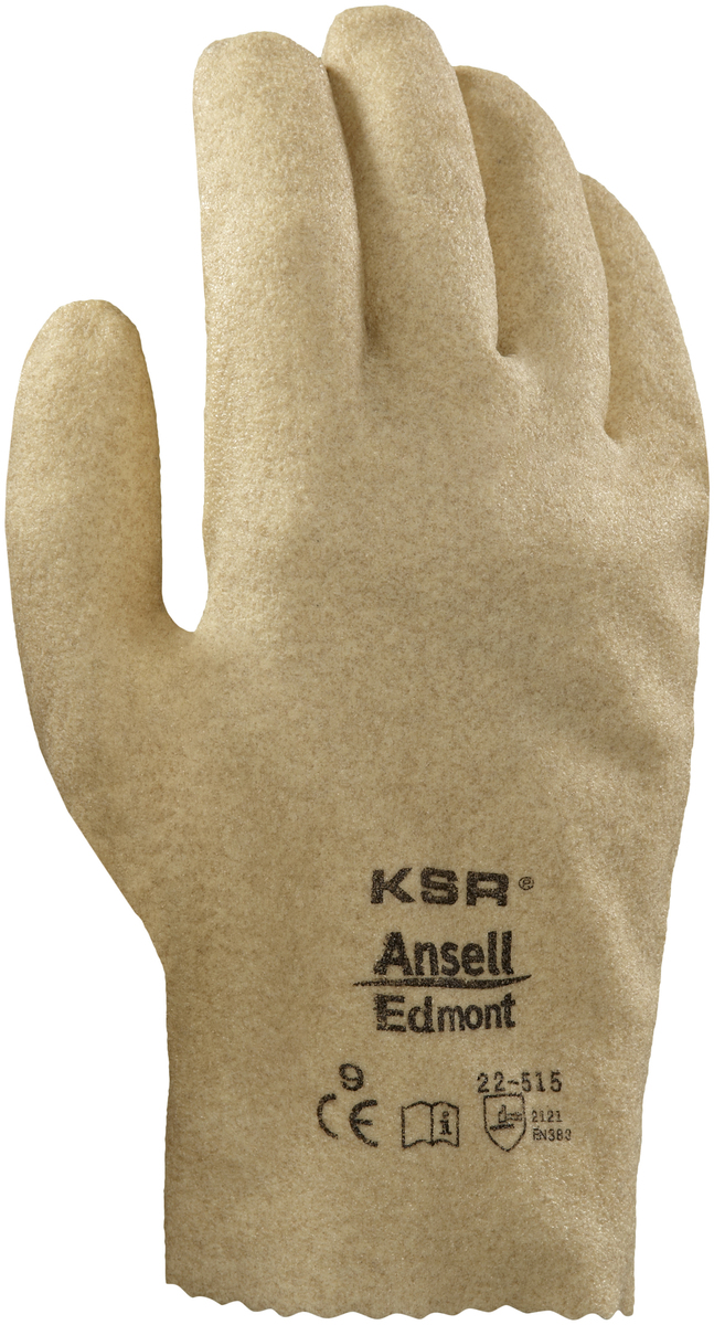 Ansell Size 10 KSR® Light Weight Vinyl Work Gloves With Tan Interlock Cotton Liner And Slip-On Cuff