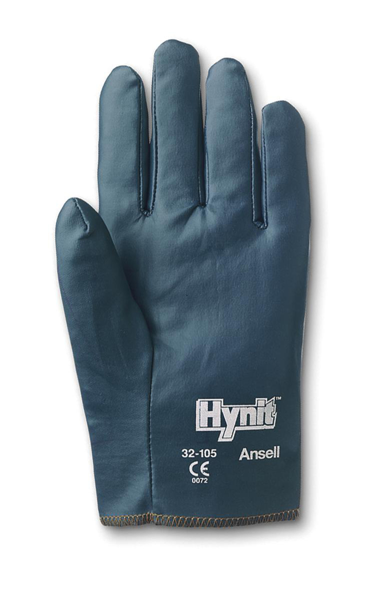 Ansell Size 7 Hynit® Medium Weight Nitrile Work Gloves With Blue Cotton Interlock Knit Liner And Slip-On Cuff