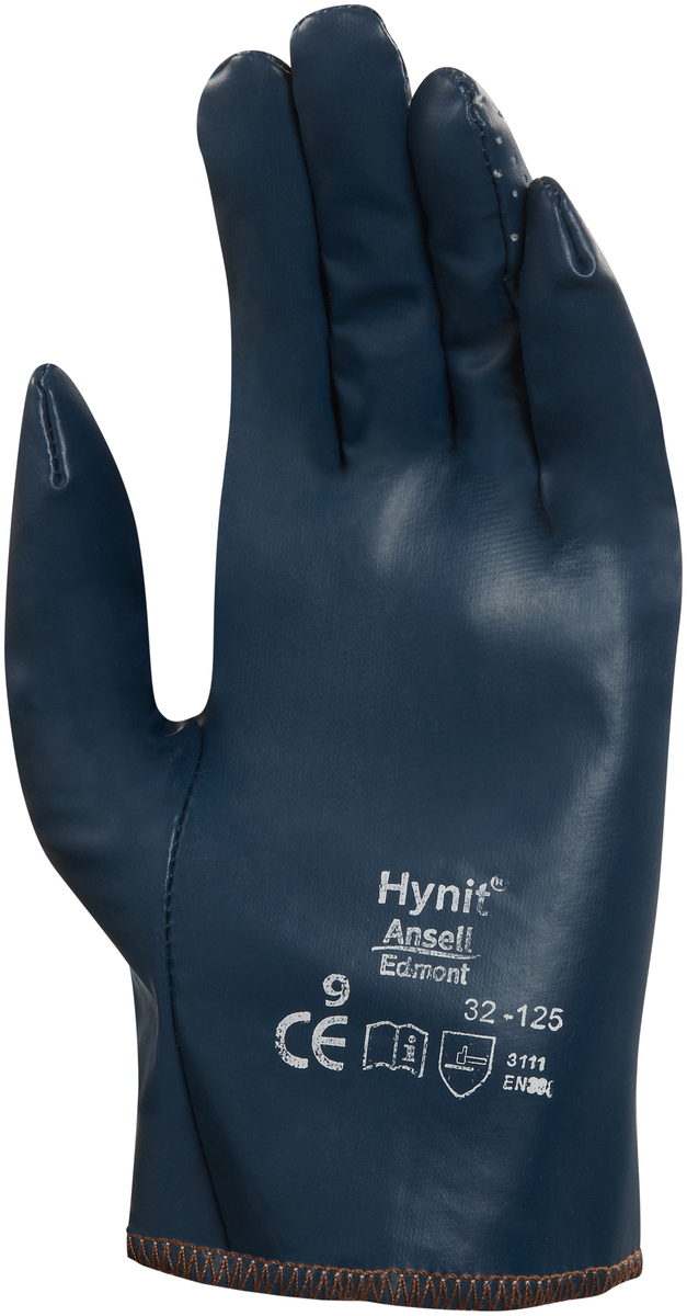 Ansell Size 10 Hynit® Medium Weight Nitrile Work Gloves With Blue Cotton Interlock Knit Liner And Slip-On Cuff